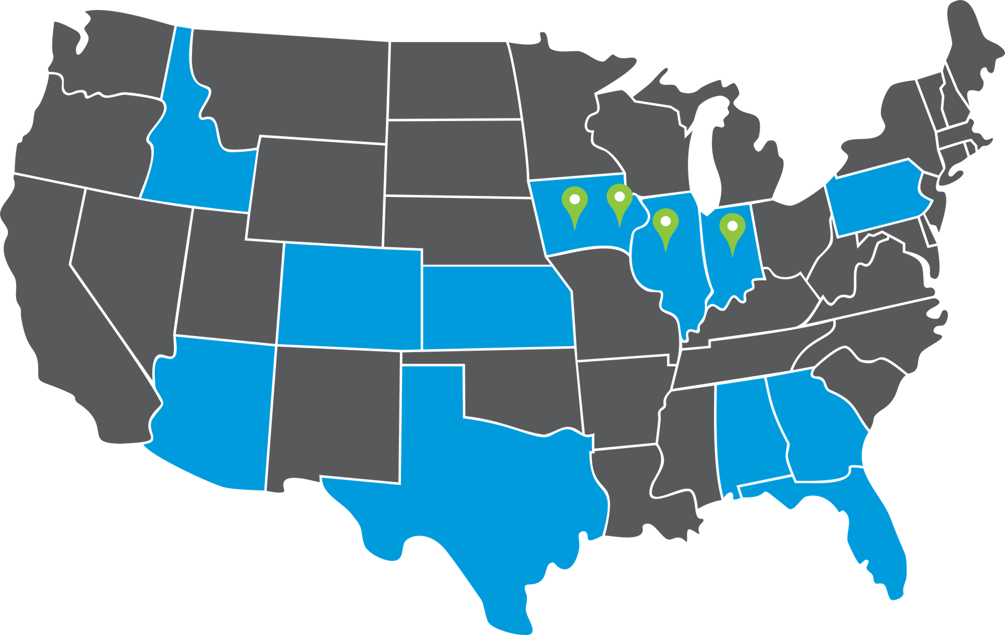 Map of KEDbluestone licensed states